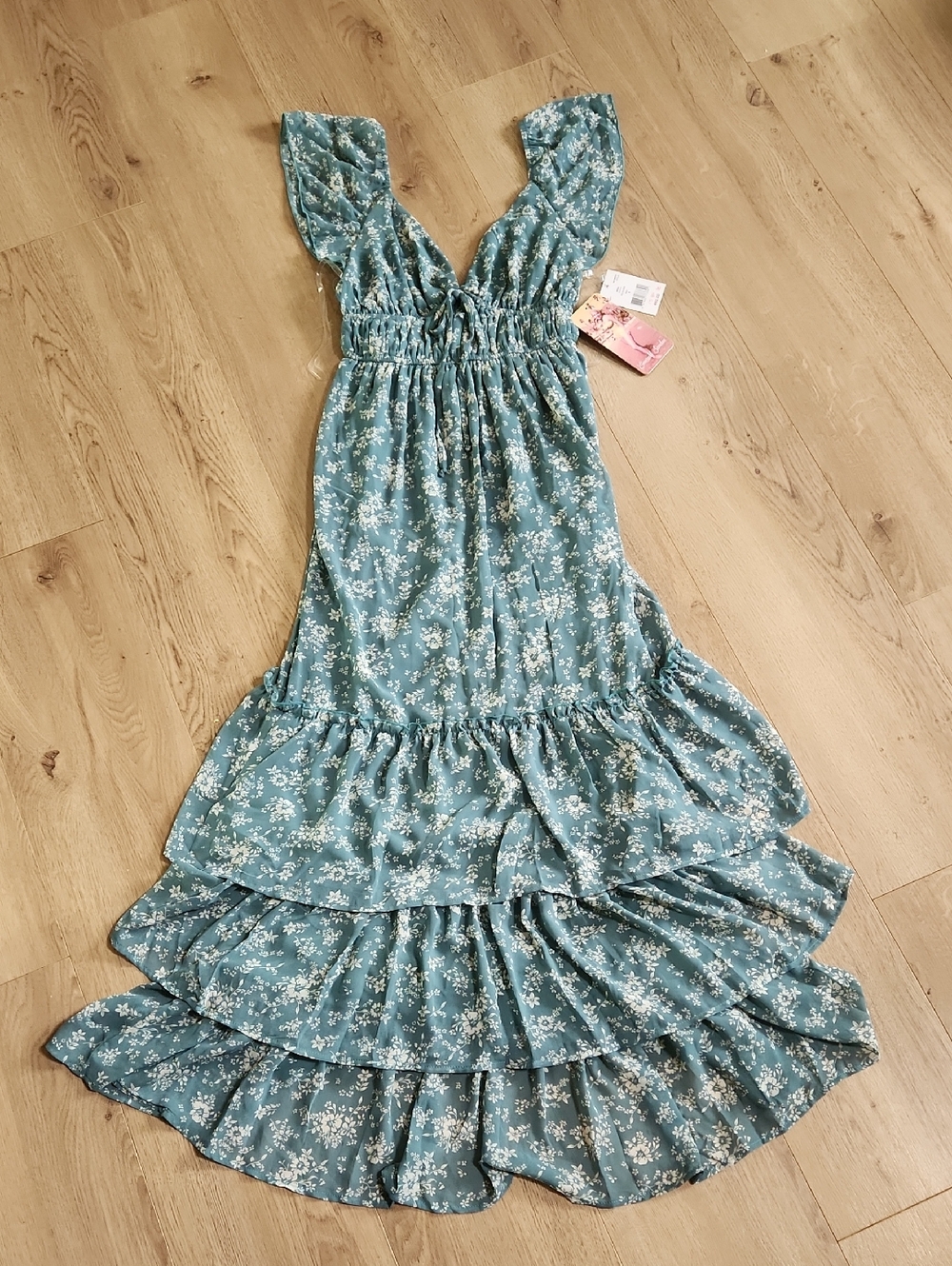 NWT Emerald Sundae Floral Ruffle Tiered Maxi Dress From Dry Goods
